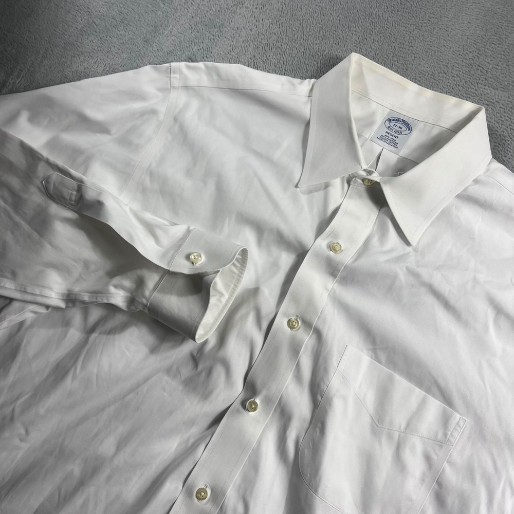 Brooks Brothers Regent Fit Dress Shirt White Supima Cotton Non-Iron 17-36
